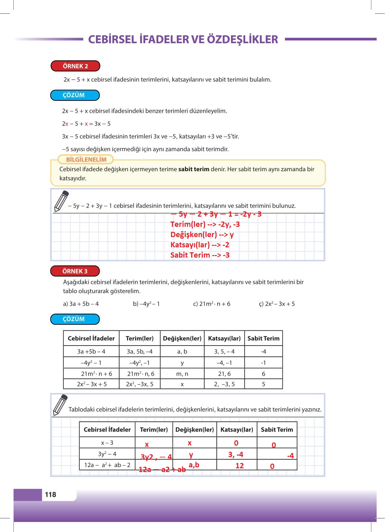 8 Sınıf Matematik Sayfa 118 Cevabı Meb Yayınları