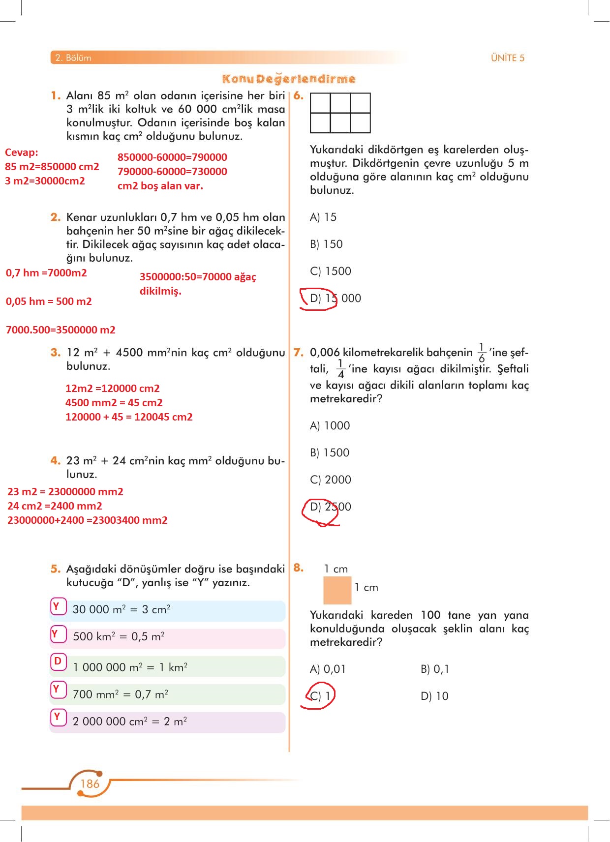 6 Sınıf Matematik Meb Yayınları Sayfa 186 Cevapları