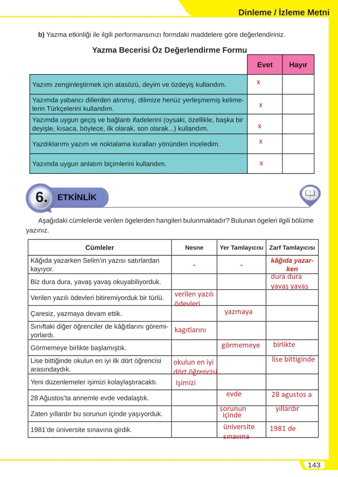 8. Sınıf Türkçe Sayfa 143 Cevabı Meb Yayınları - Derskitabicevaplarim.com