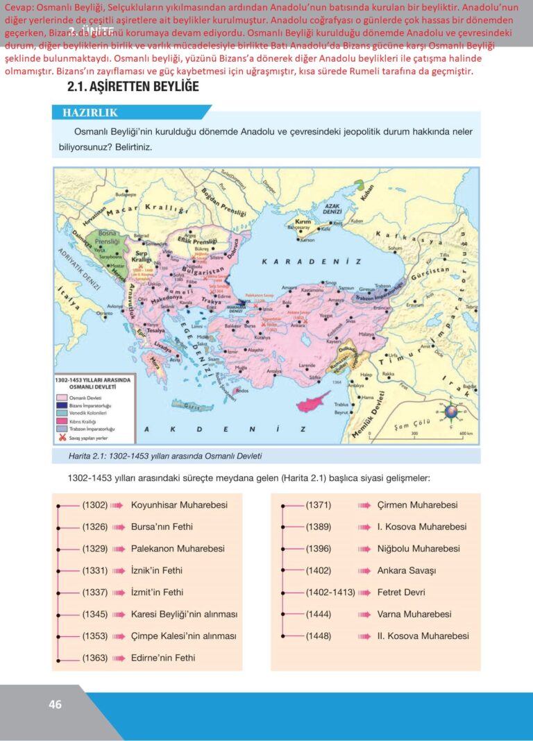 10 Sınıf Tarih Ders Kitabı Cevapları İlke Yayınları Sayfa 46 Cevapları 6727