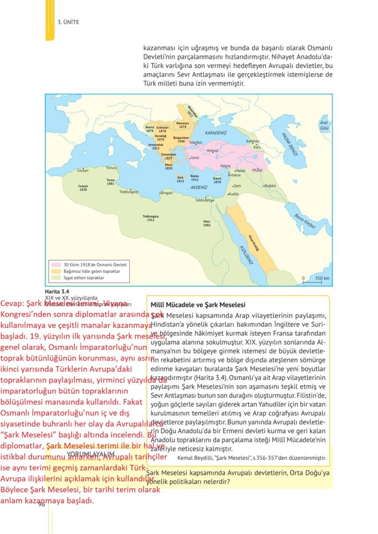 11. Sınıf Tarih Meb Yayınları Sayfa 96 Cevapları - Derskitabicevaplarim.com