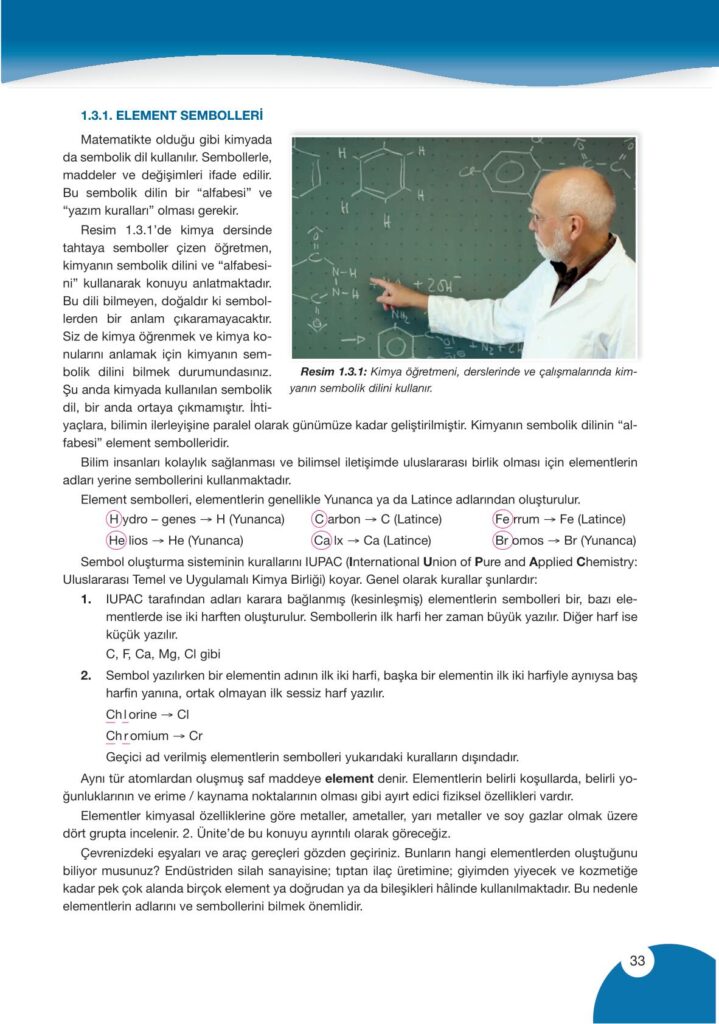 9. sınıf kimya ders kitabı sayfa 33 cevabı pasifik yayınları 