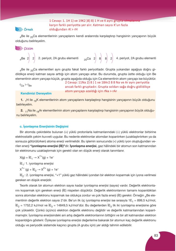 9. sınıf kimya ders kitabı sayfa 83 cevabı pasifik yayınları