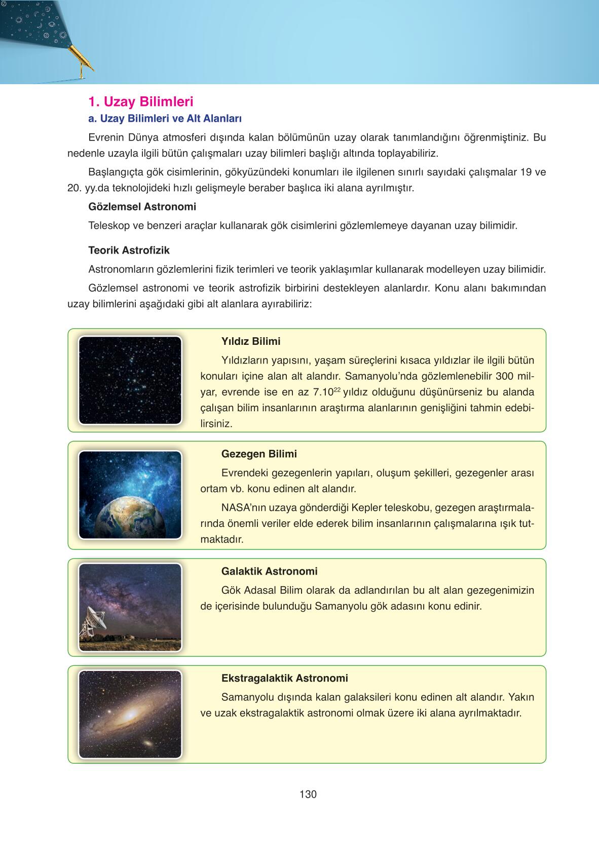 Astronomi Ve Uzay Bilimleri Ata Yayınları Sayfa 130 Cevapları ...