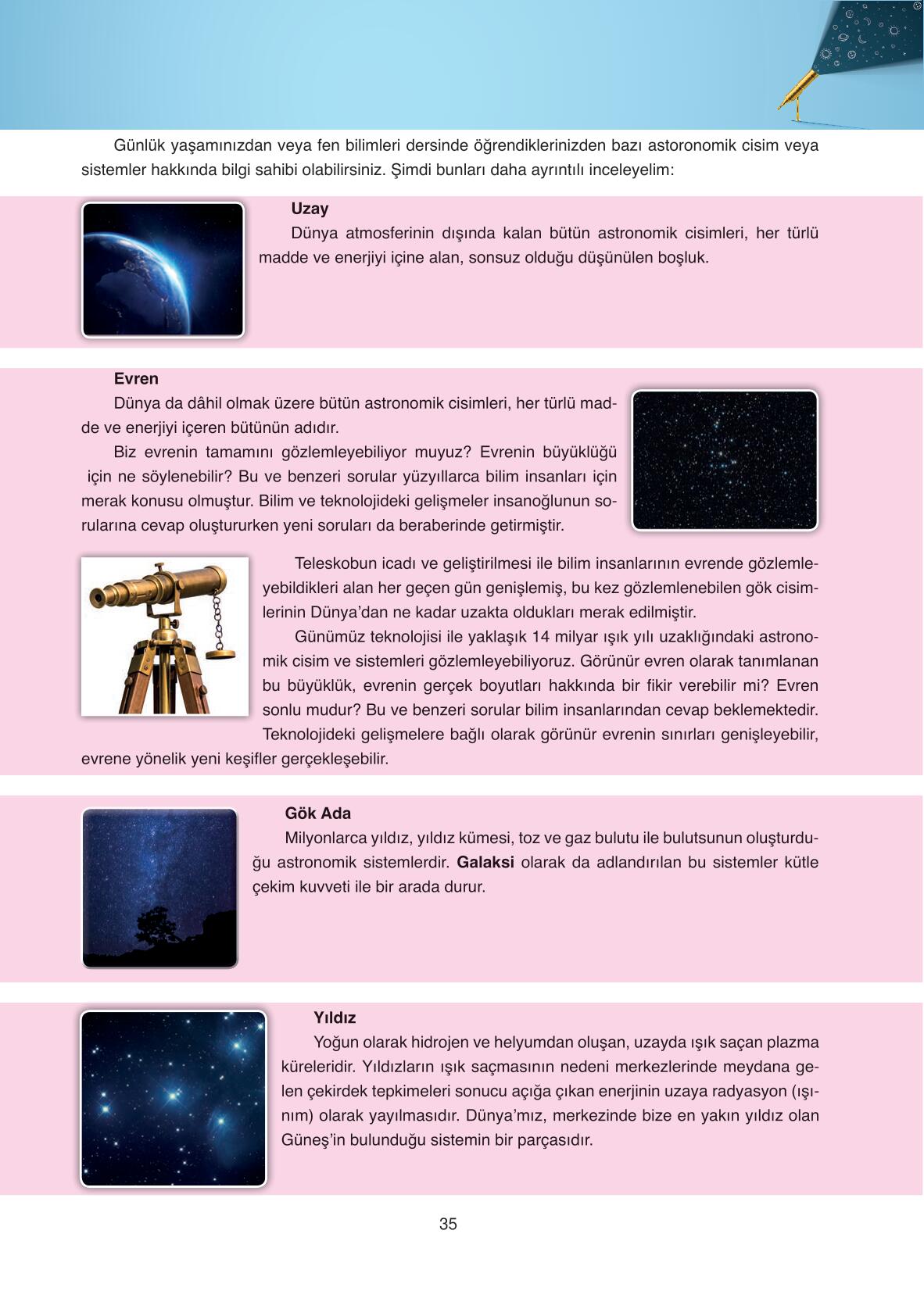 Astronomi Ve Uzay Bilimleri Ata Yayınları Sayfa 35 Cevapları ...