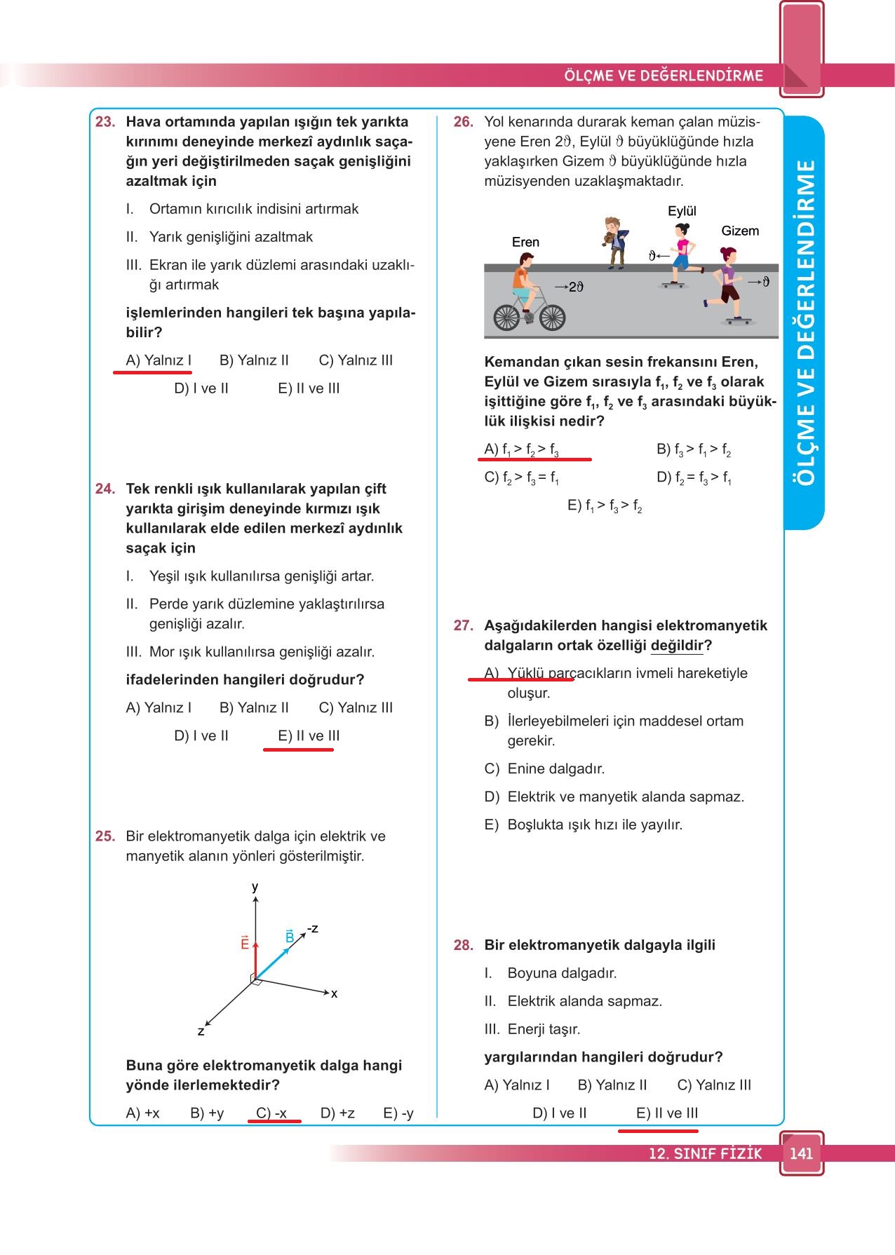 12. Sınıf Fizik Meb Yayınları Sayfa 141 Cevapları ...