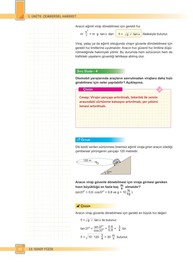 12. Sınıf Fizik Meb Yayınları Sayfa 32 Cevapları - Derskitabicevaplarim.com