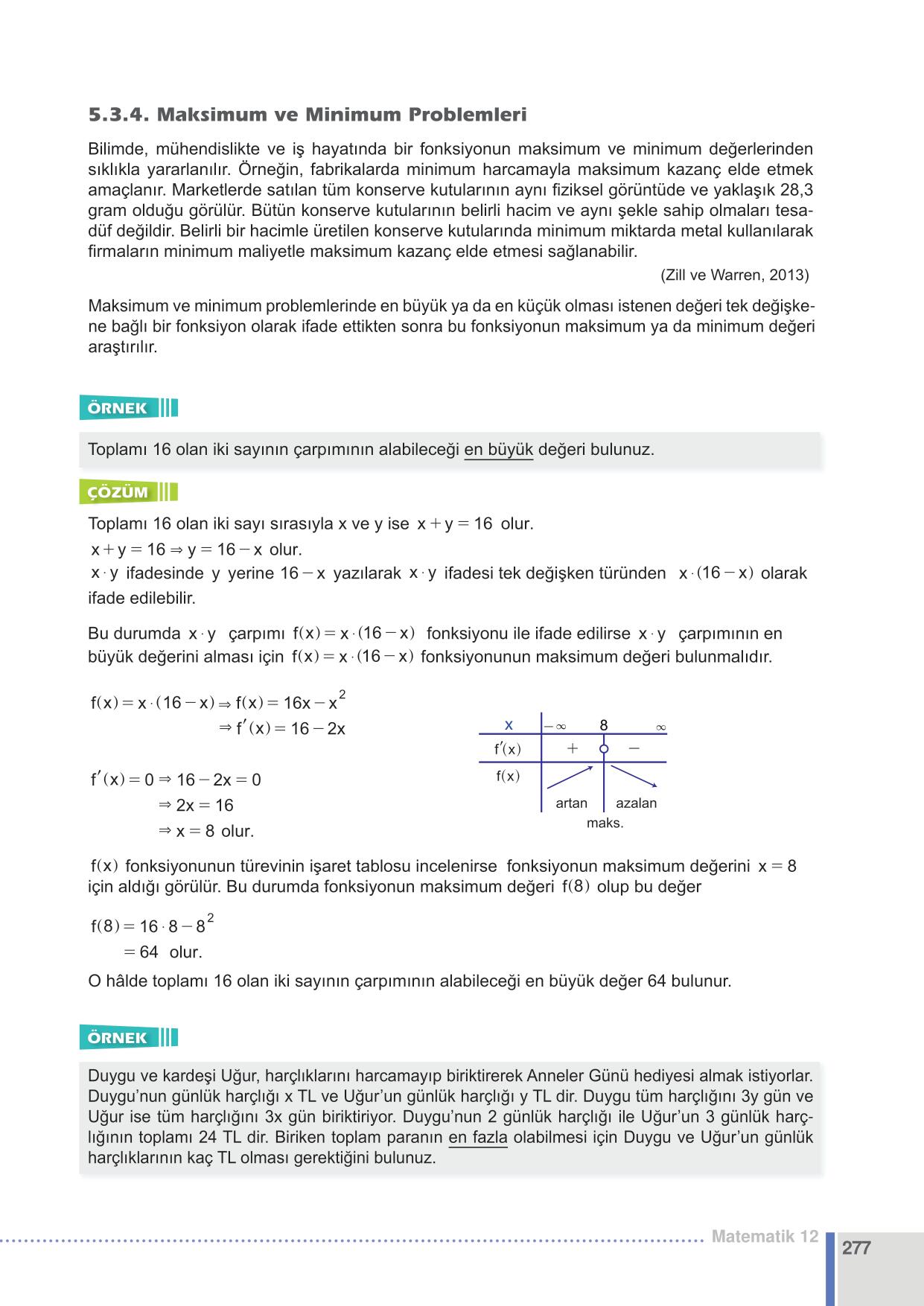 12. Sınıf Matematik Meb Yayınları Sayfa 277 Cevapları ...