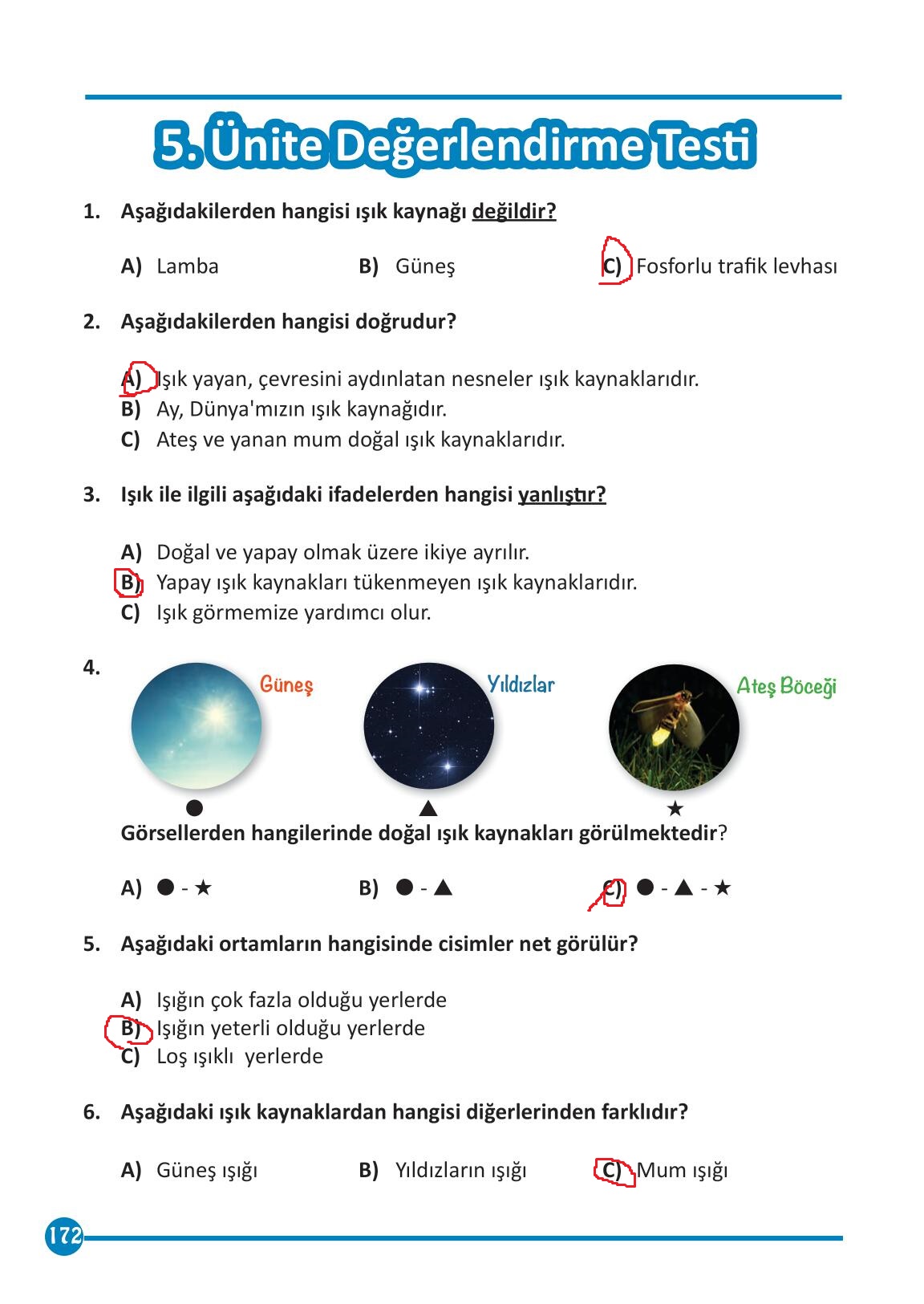 3. Sınıf Fen Bilimleri Meb Yayınları Sayfa 172 Cevapları ...