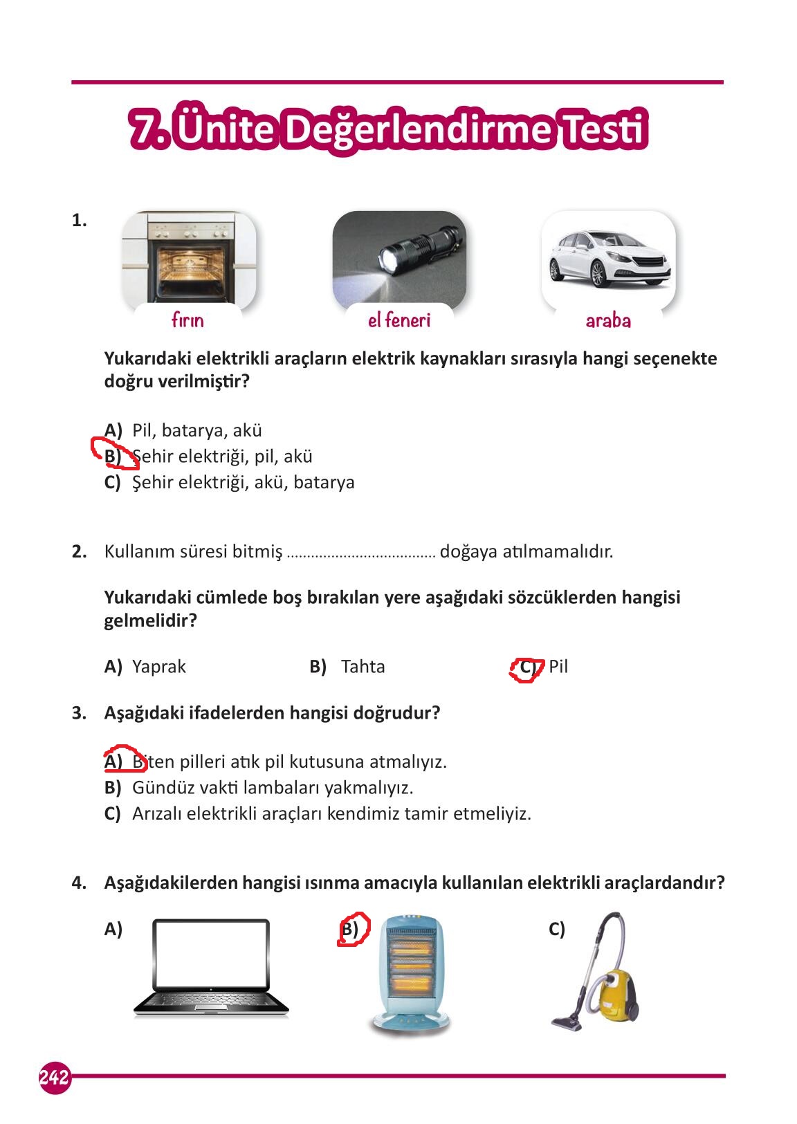 3. Sınıf Fen Bilimleri Meb Yayınları Sayfa 242 Cevapları ...