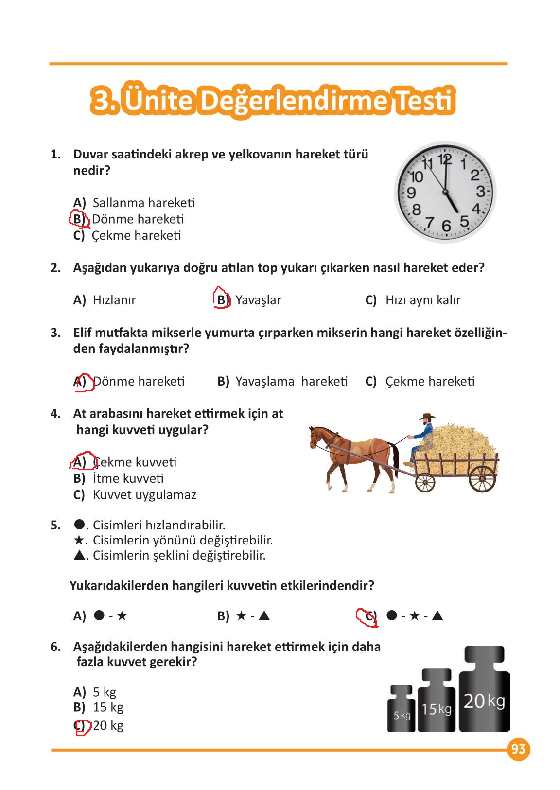 3. Sınıf Fen Bilimleri Meb Yayınları Sayfa 93 Cevapları ...