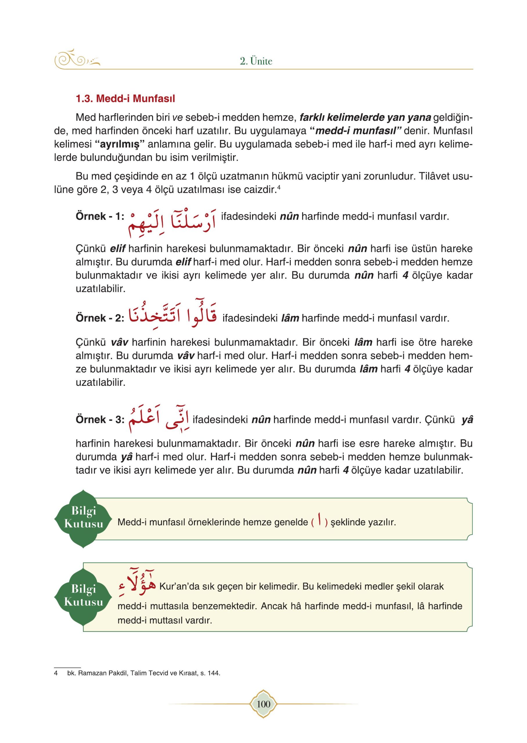 6 Sınıf Kuran ı Kerim Semih Ofset Yayınları Sayfa 100 Cevapları derskitabicevaplarim com