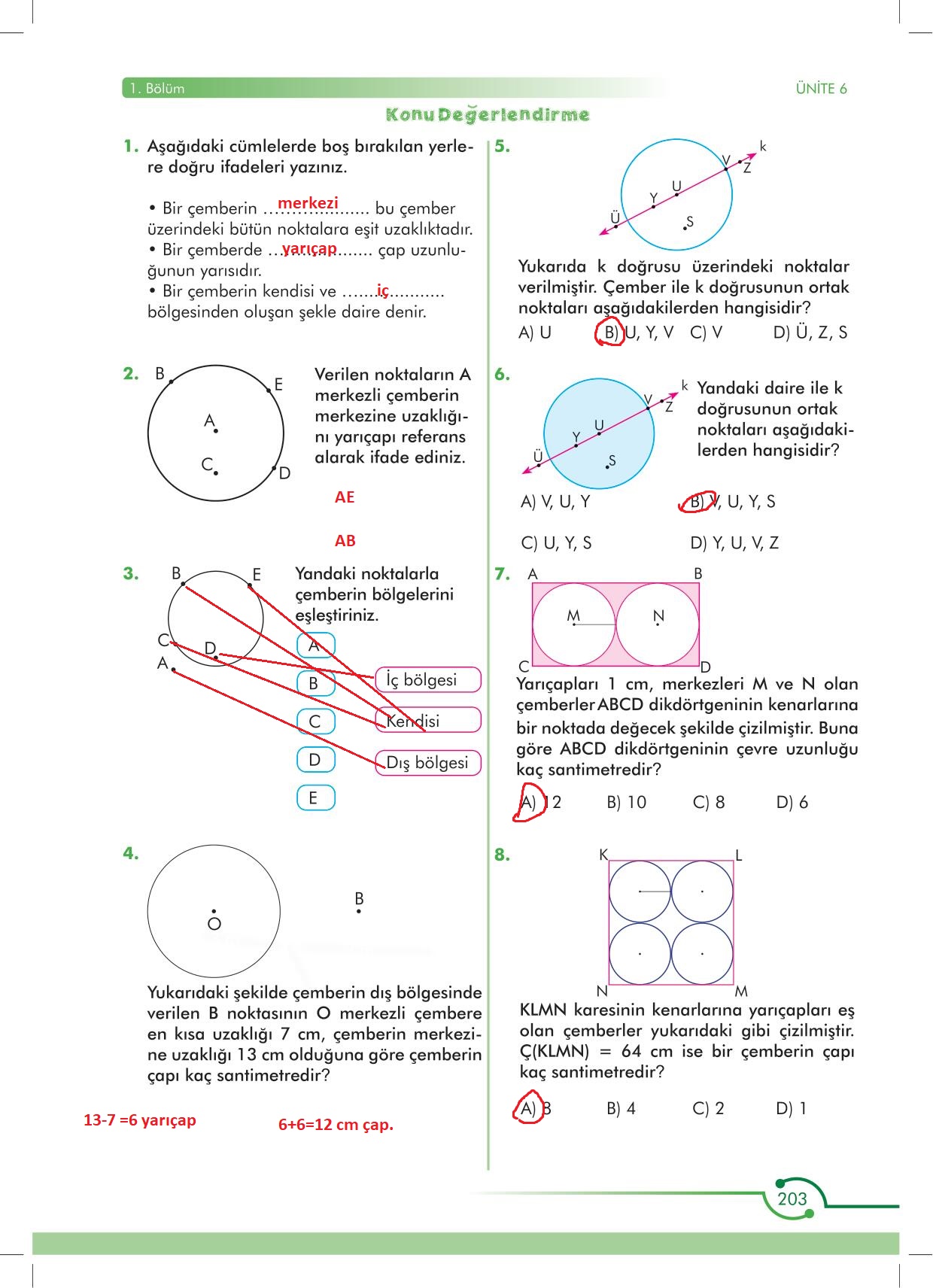 6. Sınıf Matematik Meb Yayınları Sayfa 203 Cevapları ...