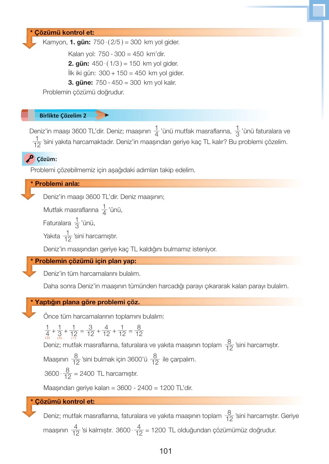 7. Sınıf Matematik Meb Yayınları Sayfa 101 Cevapları ...