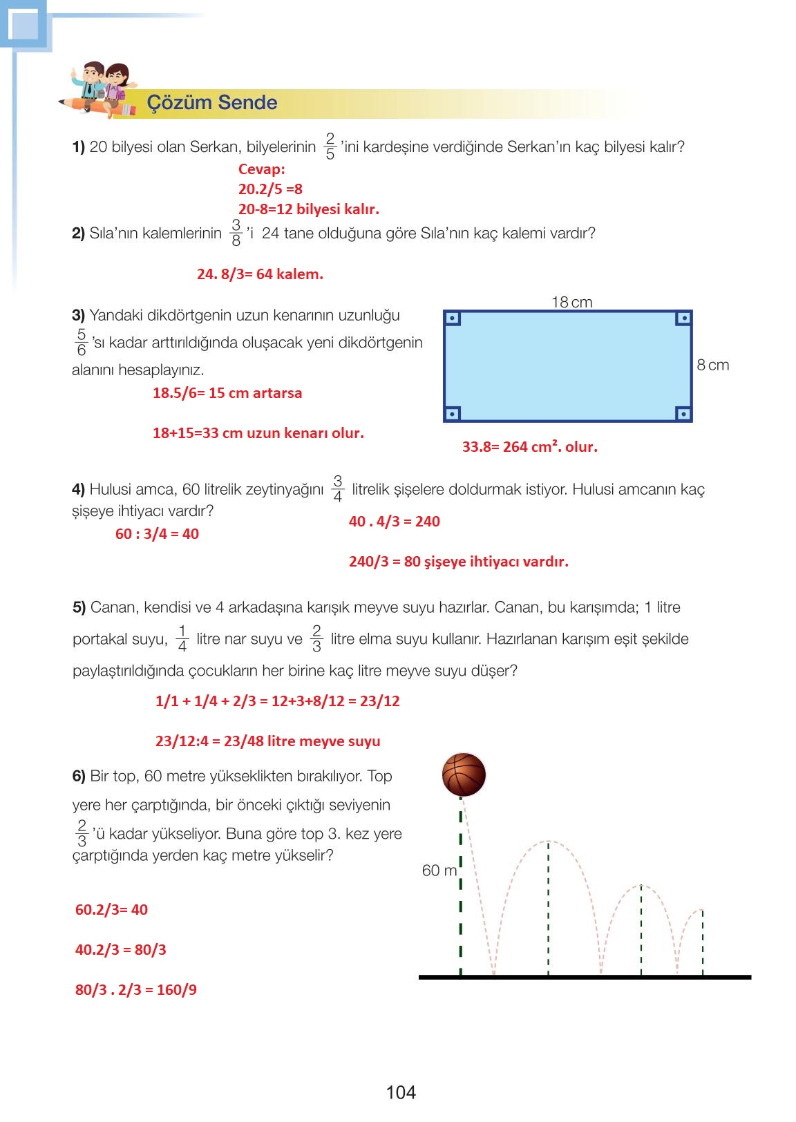 7. Sınıf Matematik Meb Yayınları Sayfa 104 Cevapları ...