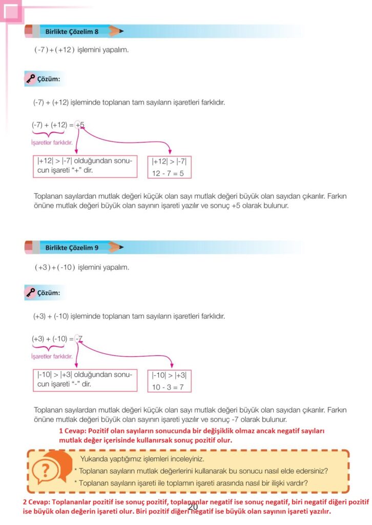 7. Sınıf Matematik Meb Yayınları Sayfa 20 Cevapları ...