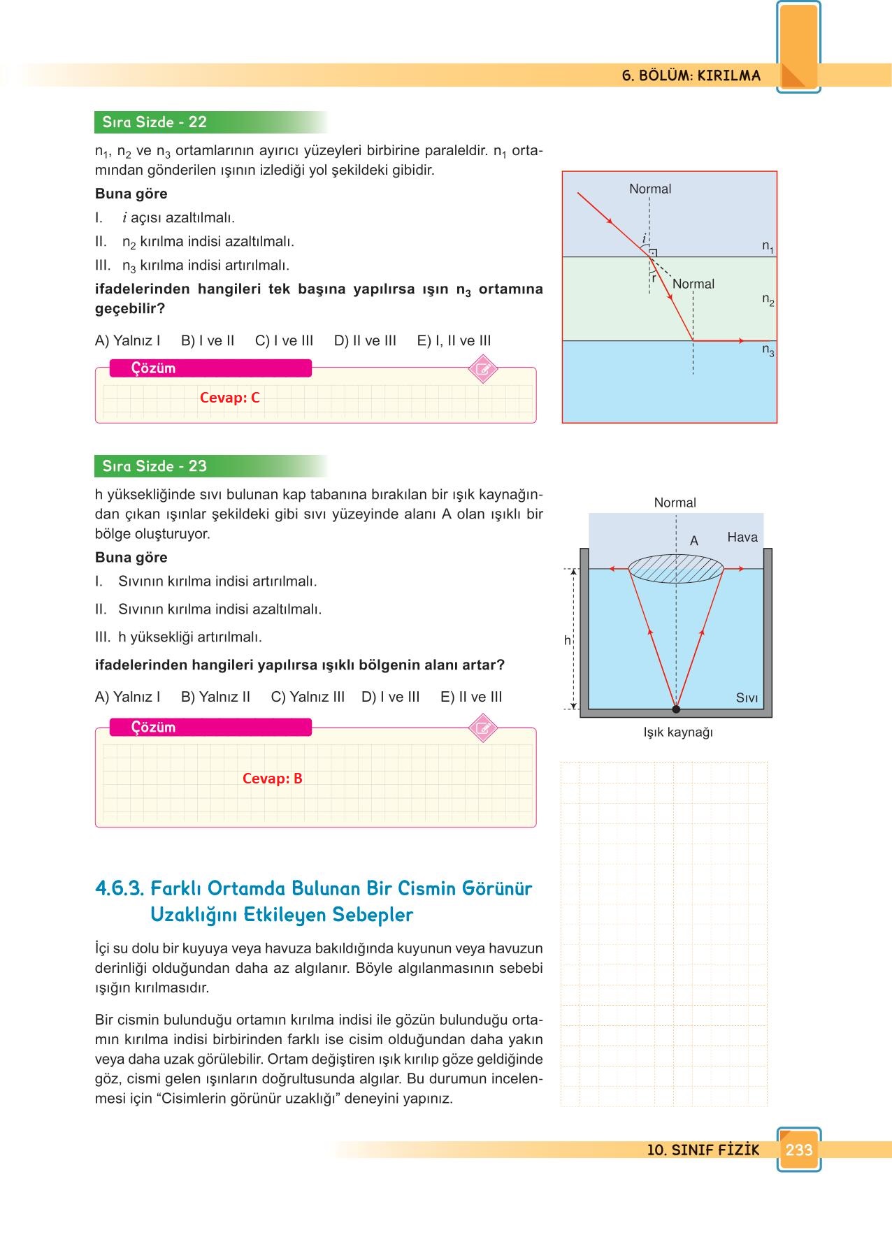 10. Sınıf Fizik Meb Yayınları Sayfa 233 Cevapları ...
