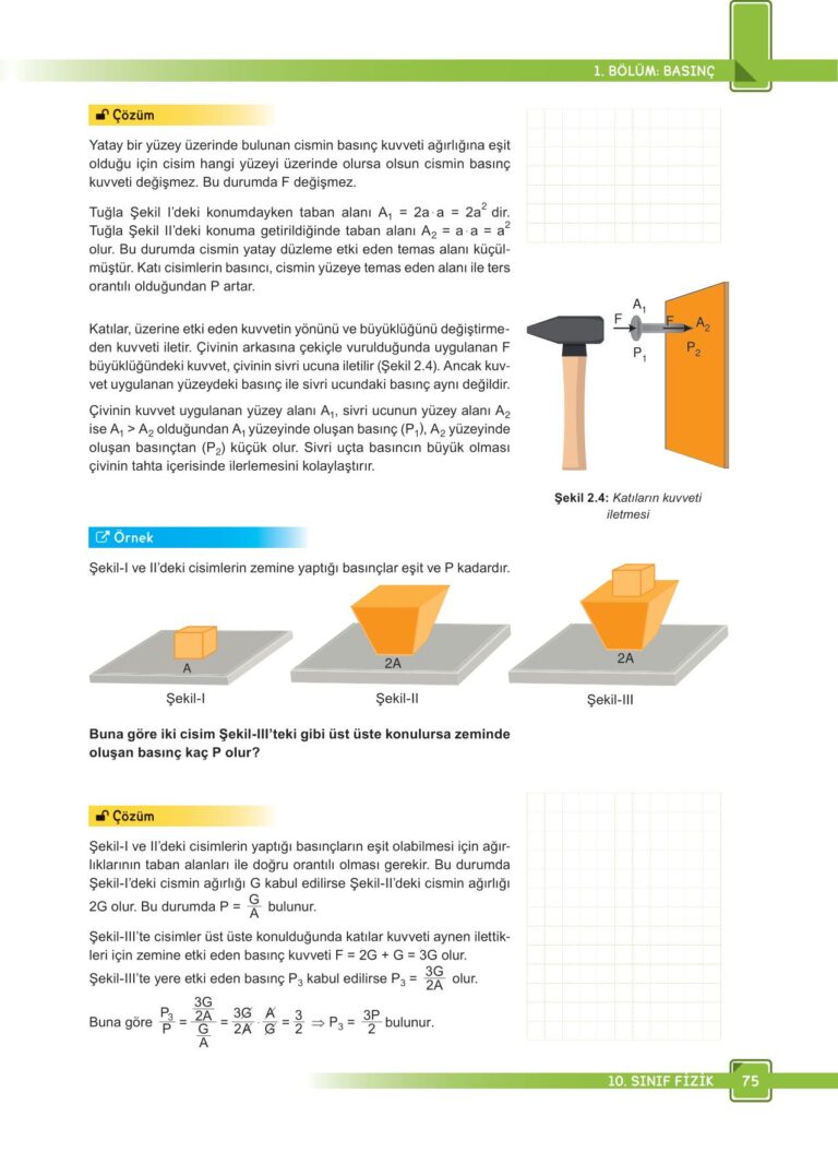 10. Sınıf Fizik Meb Yayınları Sayfa 75 Cevapları - Derskitabicevaplarim.com