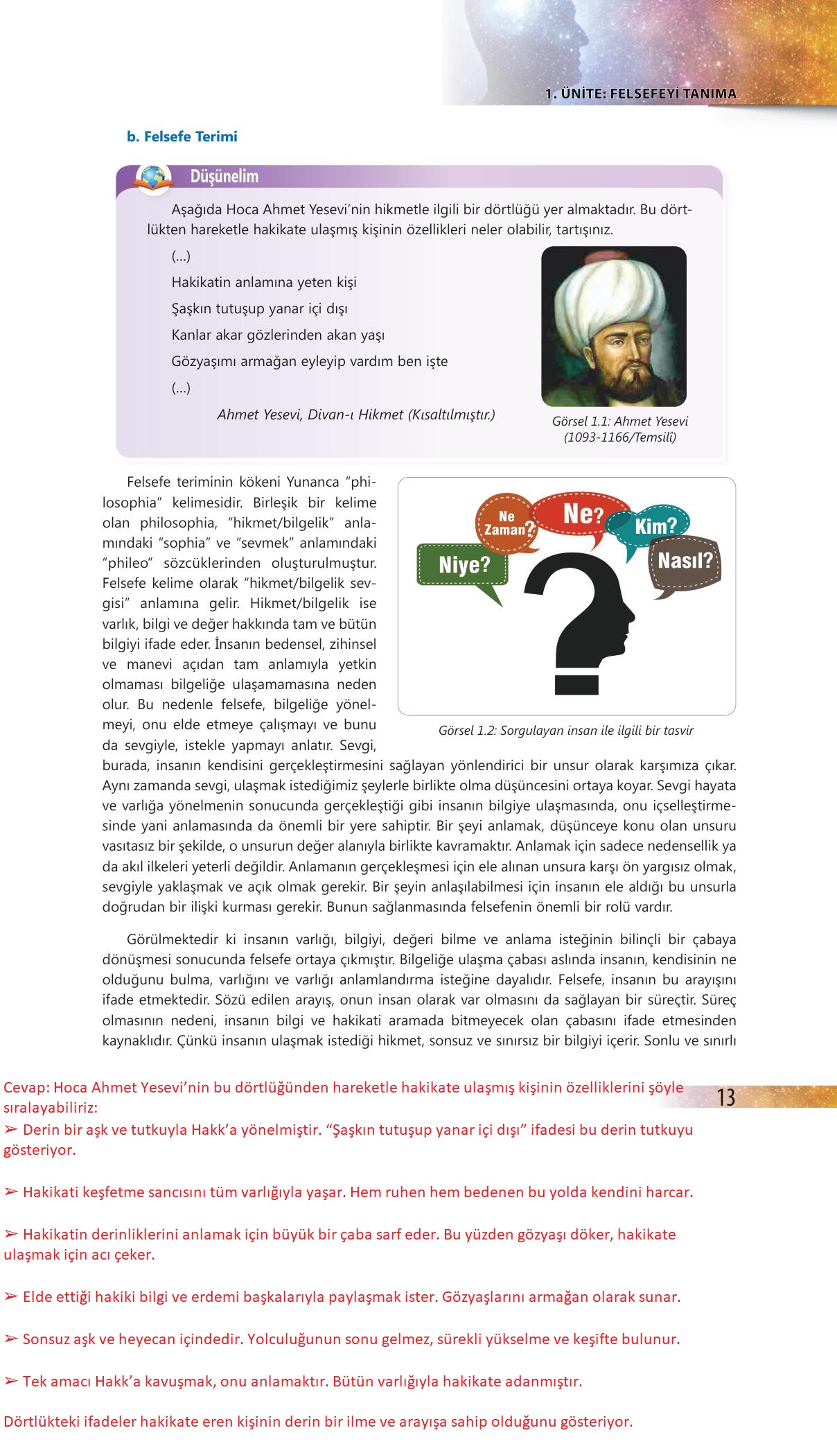 10. Sınıf Felsefe Ders Kitabı Bilim Ve Kültür Yayınları Sayfa 13 ...