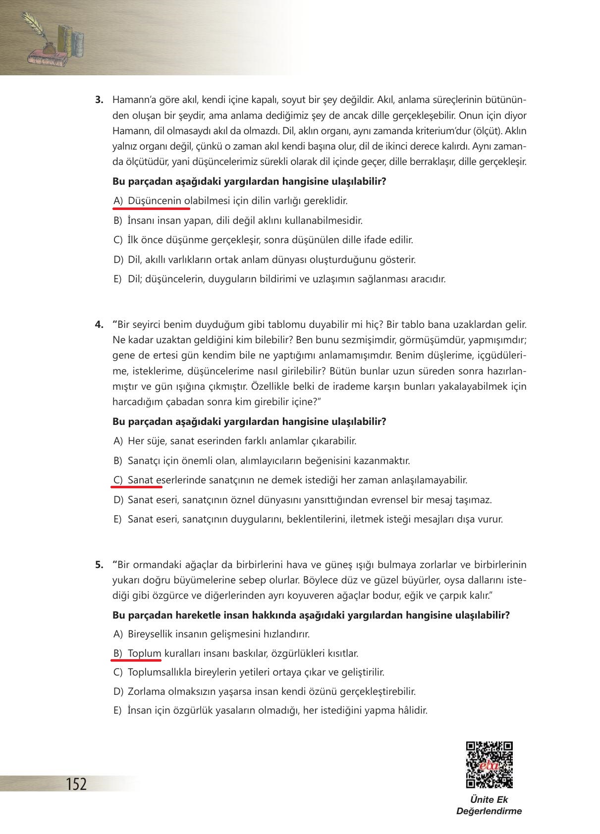 10. Sınıf Felsefe Ders Kitabı Bilim Ve Kültür Yayınları Sayfa 152 ...