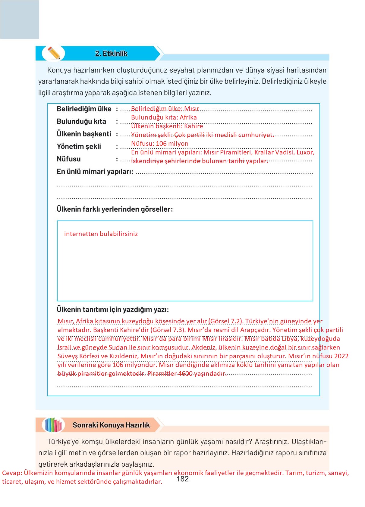 4. Sınıf Sosyal Bilgiler Ders Kitabı Ferman Yayıncılık Sayfa 182 ...