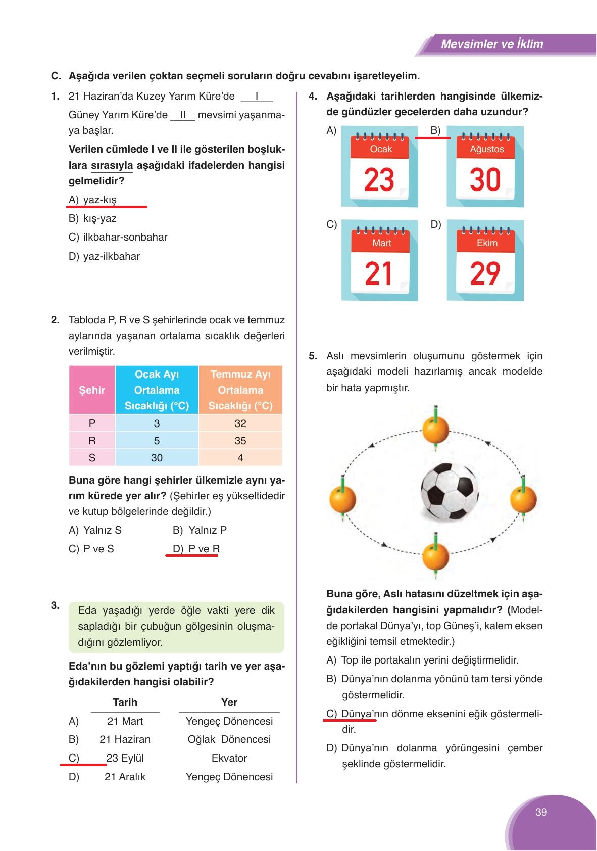 8. Sınıf Fen Bilimleri Ders Kitabı Ata Yayıncılık Sayfa 39 Cevapları ...