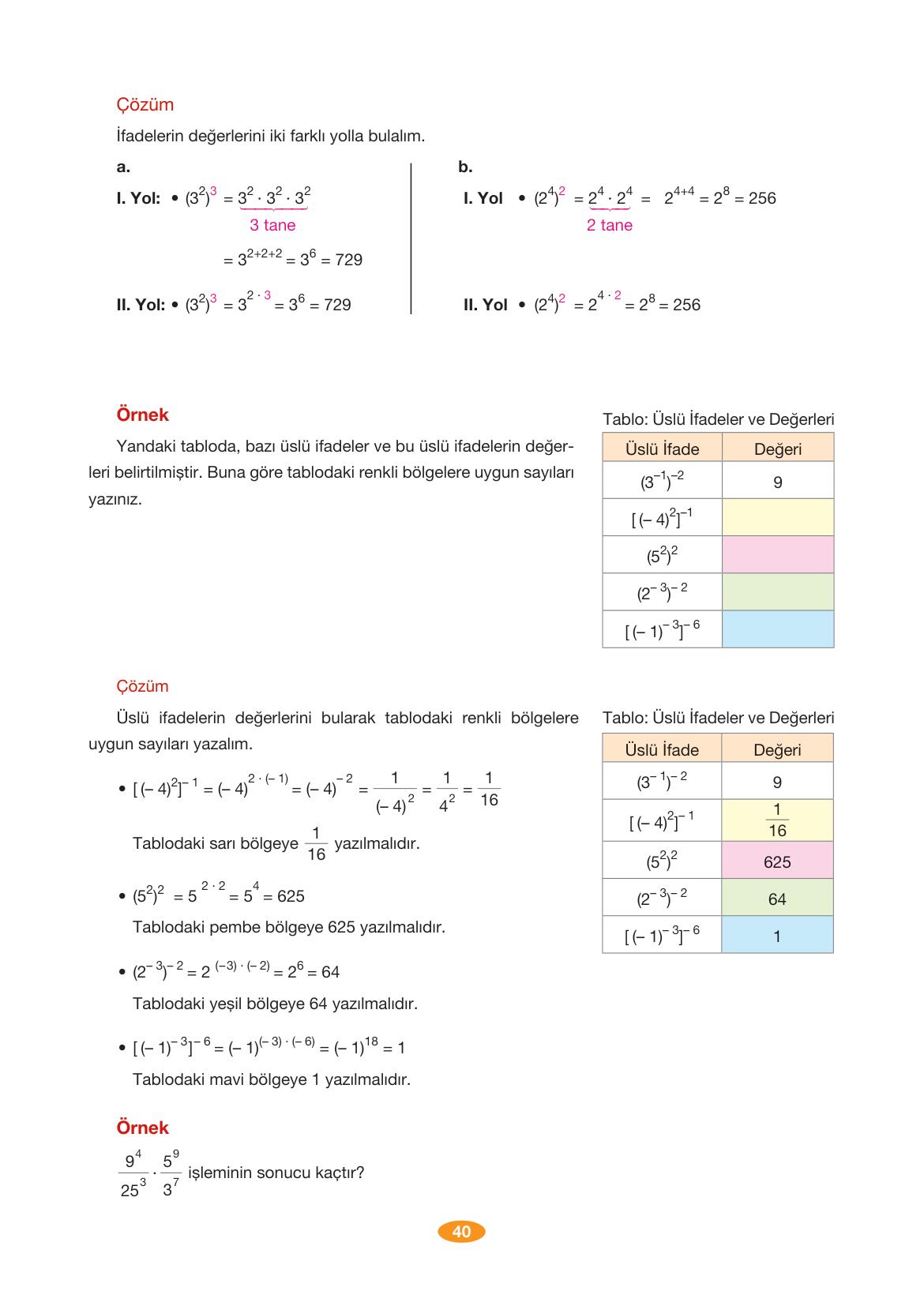 8. Sınıf Matematik Ders Kitabı Berkay Yayıncılık Sayfa 40 Cevapları ...