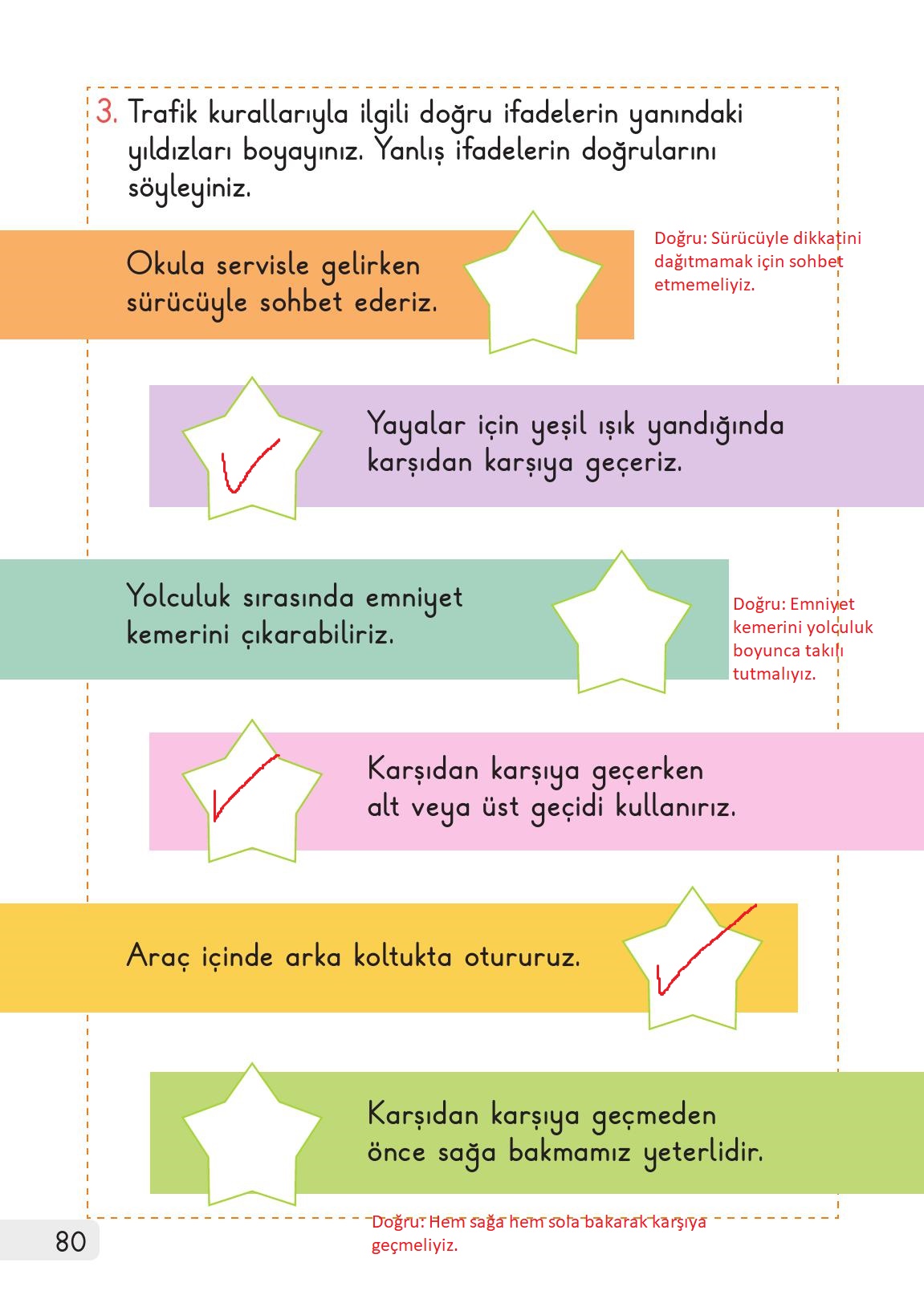 1. Sınıf Meb Yayınları Hayat Bilgisi 1. Kitap Ders Kitabı Sayfa 80 Cevapları