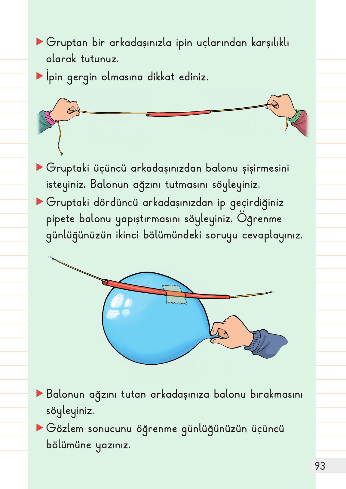 1. Sınıf Meb Yayınları Hayat Bilgisi Ders Kitabı Sayfa 93 Cevapları