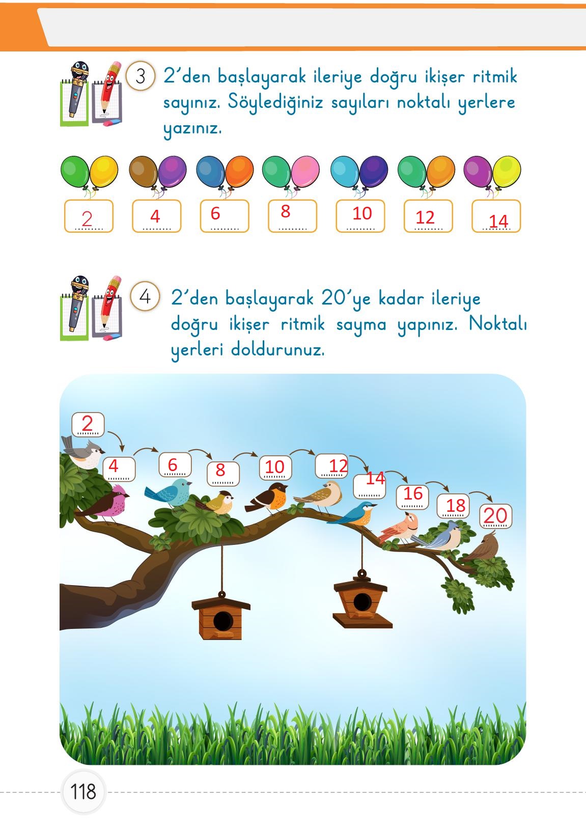 1. Sınıf Meb Yayınları Matematik Ders Kitabı Sayfa 118 Cevapları