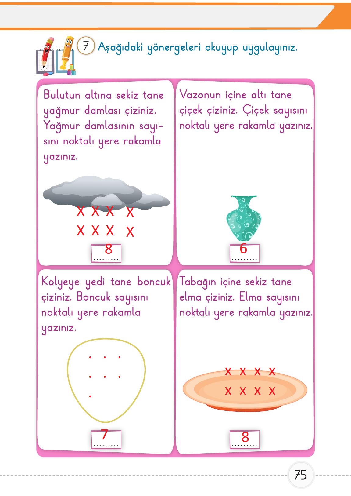 1. Sınıf Meb Yayınları Matematik Ders Kitabı Sayfa 75 Cevapları