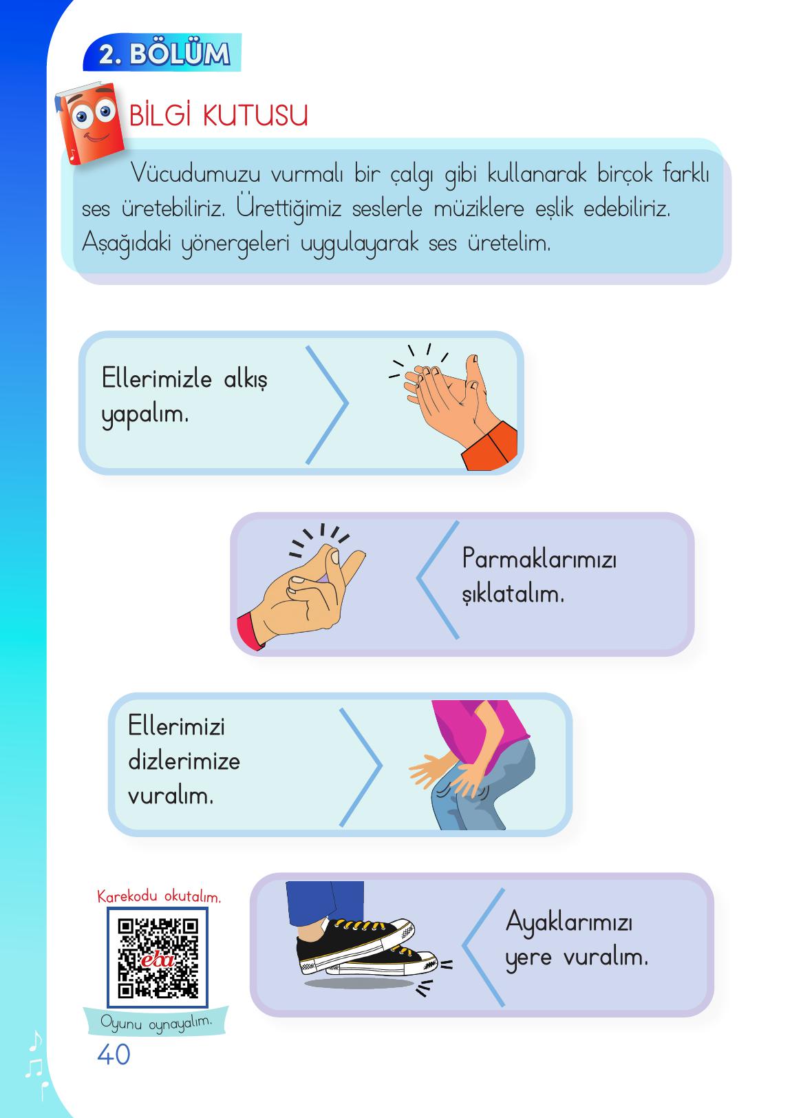 1. Sınıf Meb Yayınları Müzik Ders Kitabı Sayfa 40 Cevapları