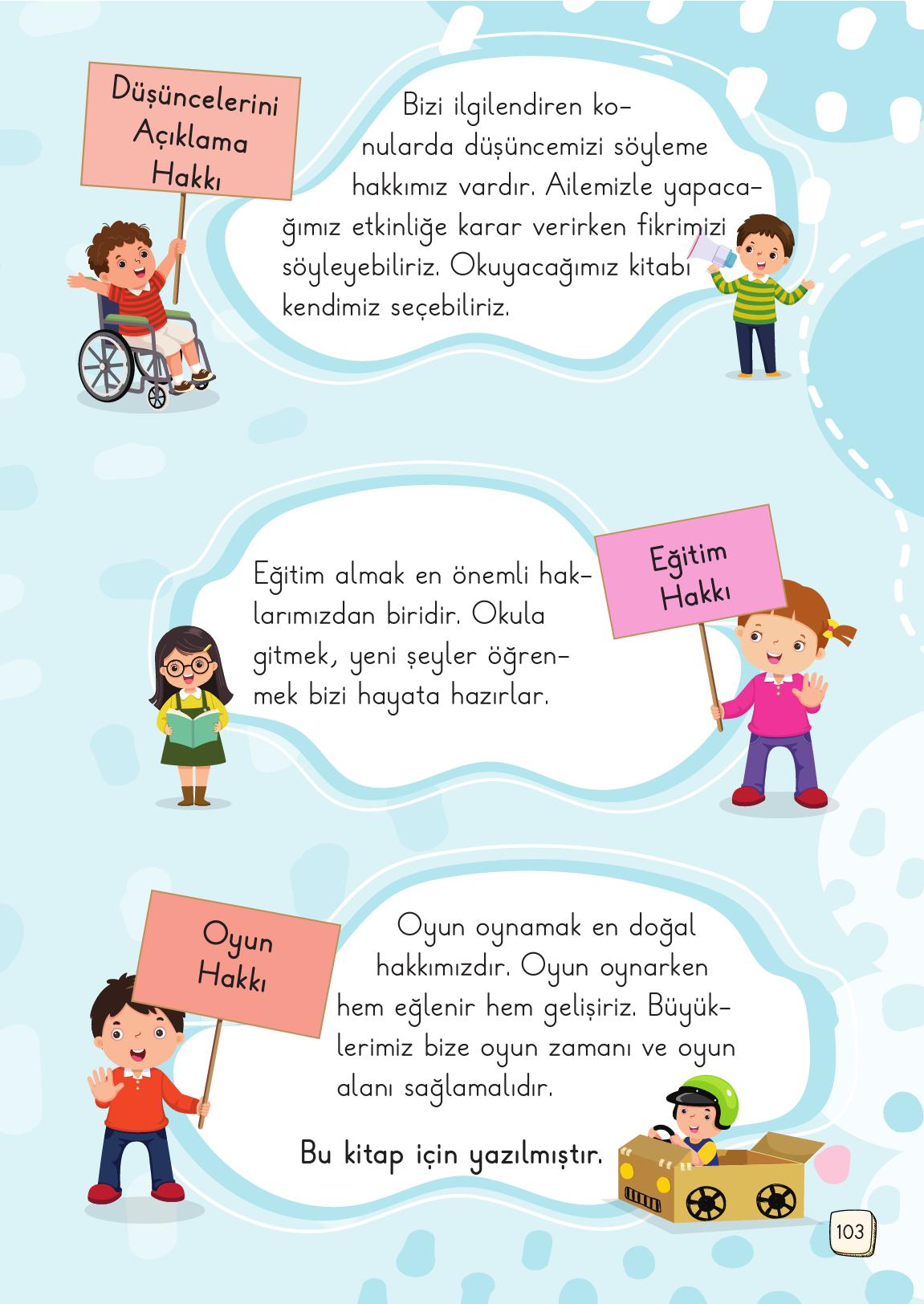 1. Sınıf Meb Yayınları Türkçe 2. Kitap Ders Kitabı Sayfa 103 Cevapları