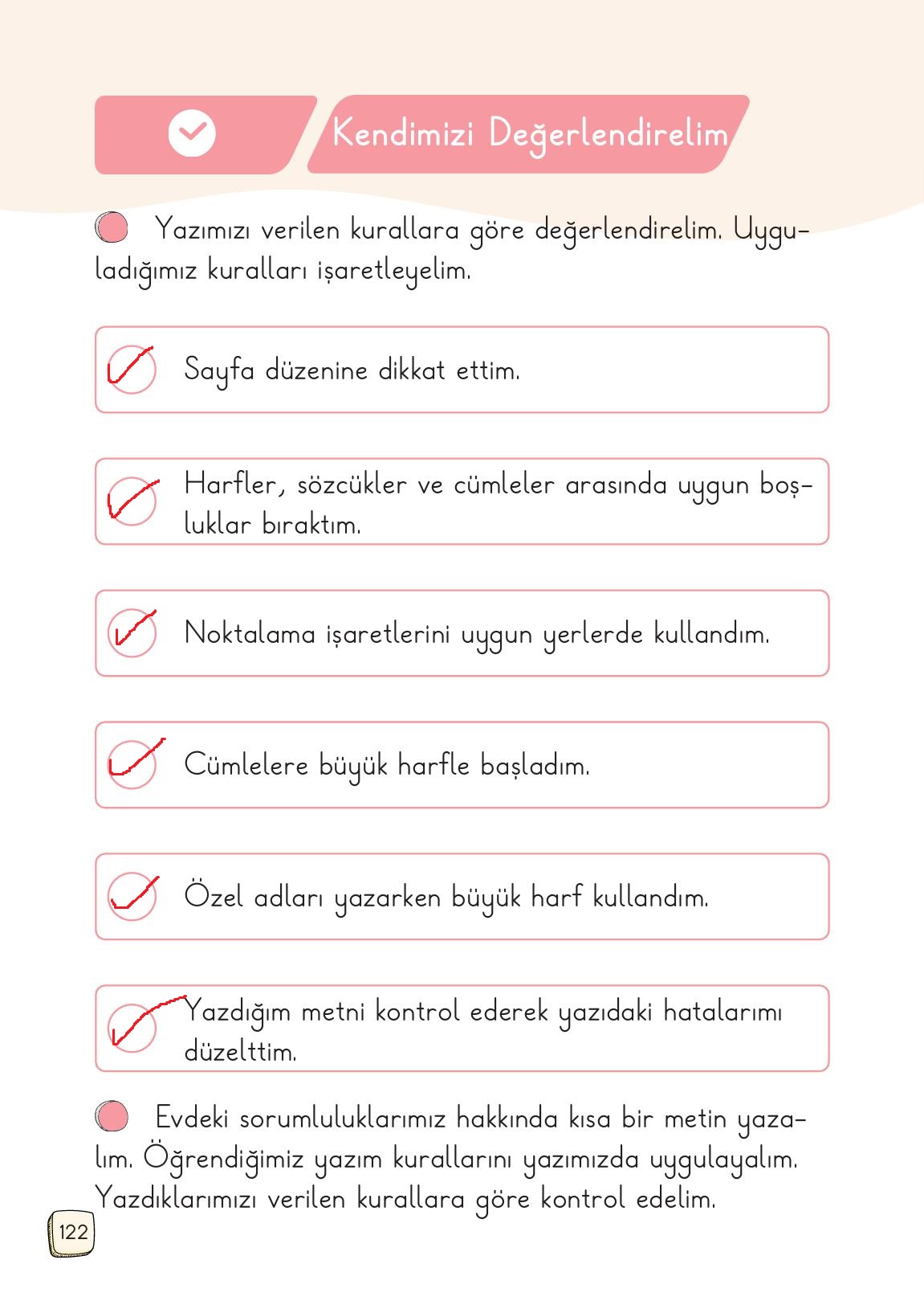 1. Sınıf Meb Yayınları Türkçe 2. Kitap Ders Kitabı Sayfa 122 Cevapları