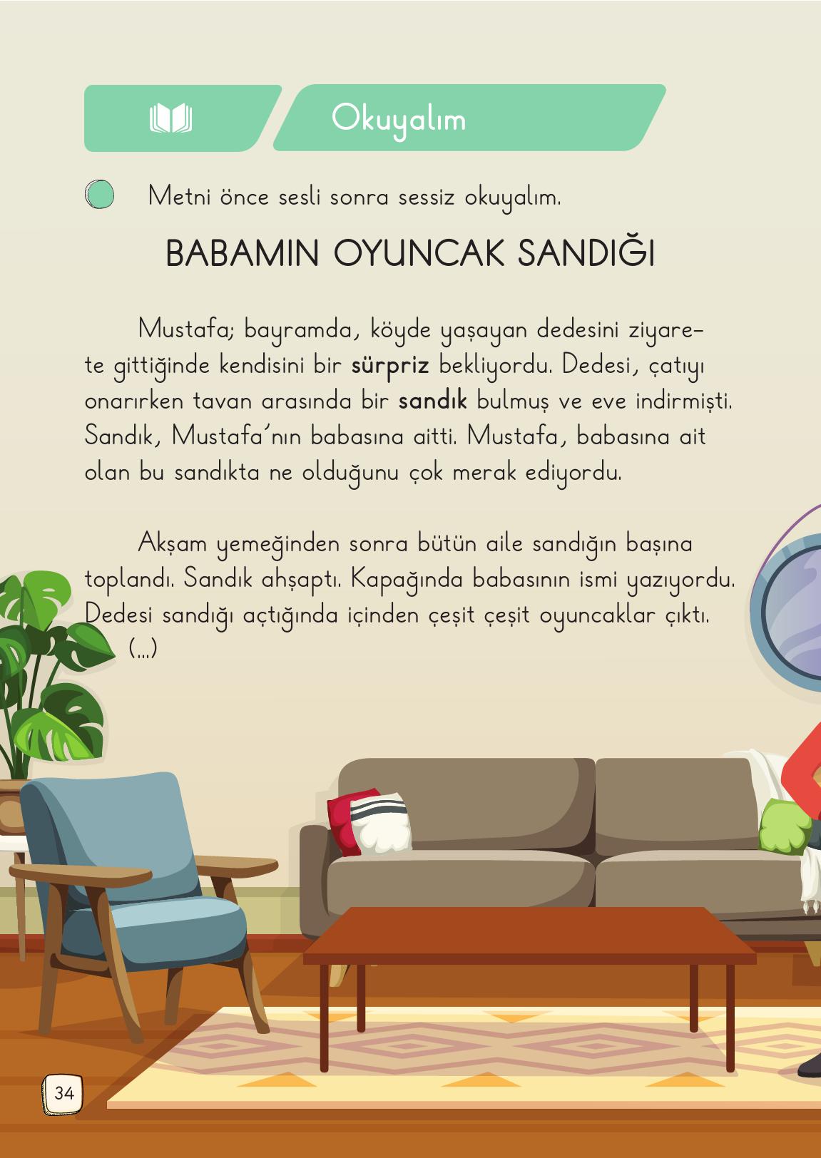 1. Sınıf Meb Yayınları Türkçe 2. Kitap Ders Kitabı Sayfa 34 Cevapları