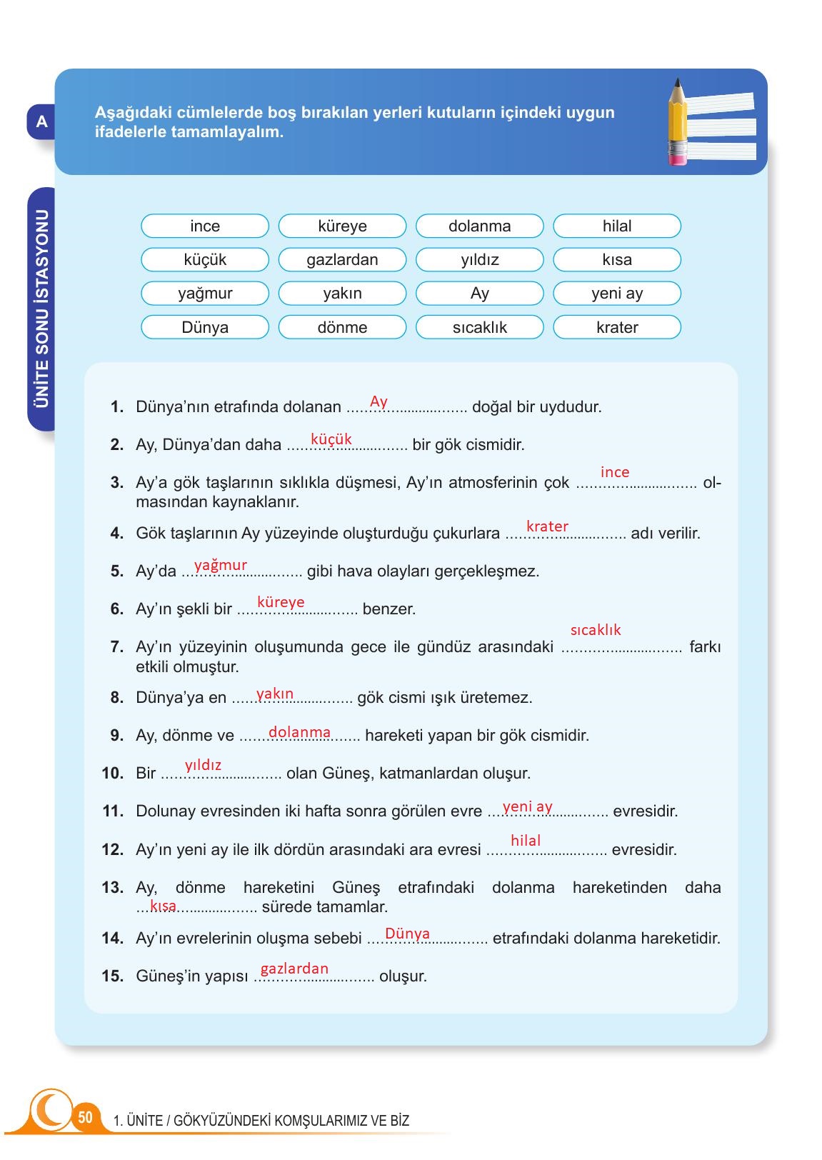 5. Sınıf Meb Yayınları Fen Bilimleri Ders Kitabı Sayfa 50 Cevapları