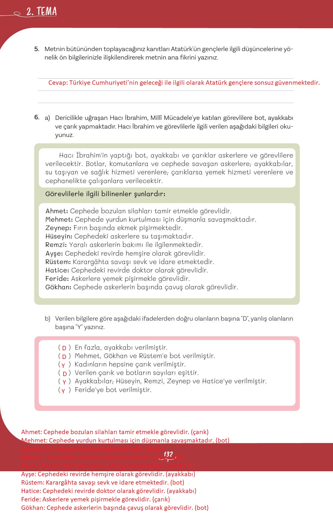 5. Sınıf Meb Yayınları Türkçe Ders Kitabı Sayfa 132 Cevapları