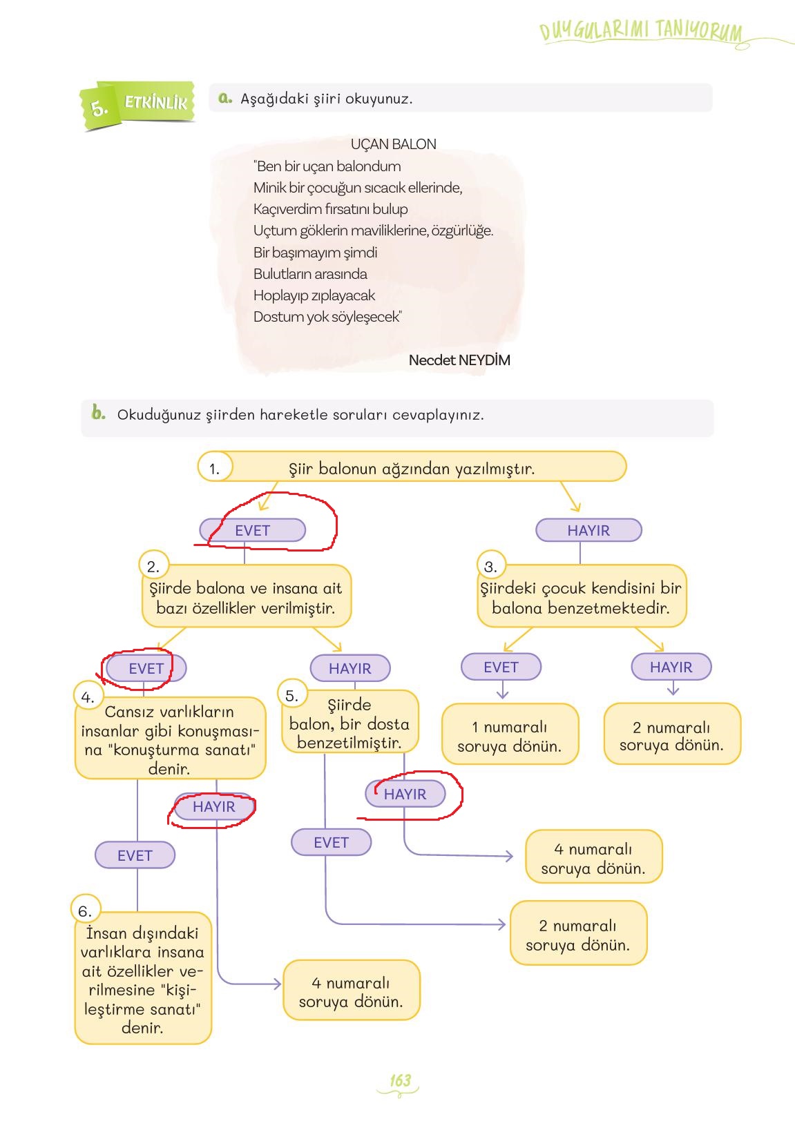 5. Sınıf Meb Yayınları Türkçe Ders Kitabı Sayfa 163 Cevapları