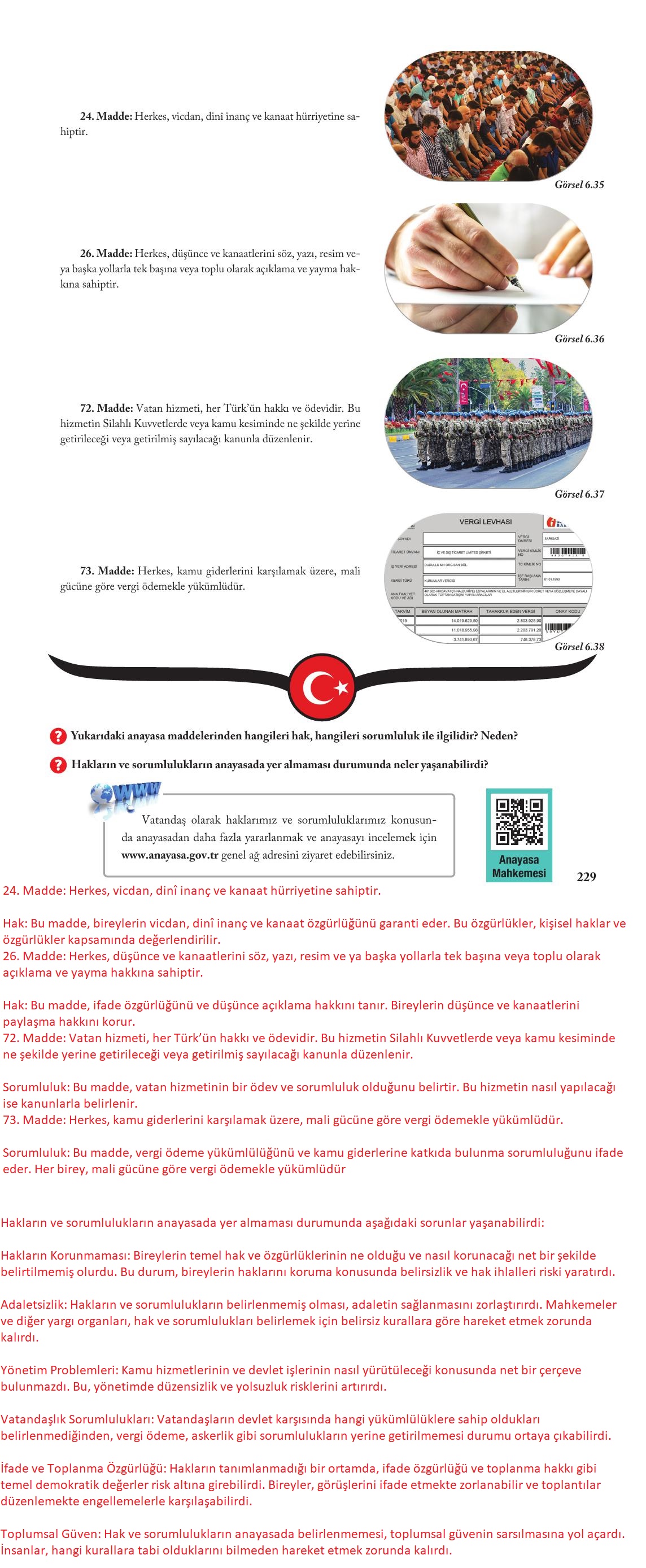 6. Sınıf Evos Yayınları Sosyal Bilgiler Ders Kitabı Sayfa 229 Cevapları