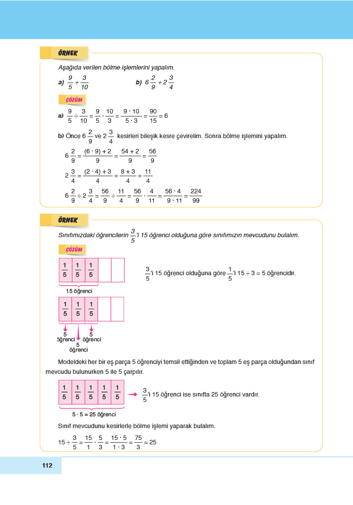 6. Sınıf Doğa Yayınları Matematik Ders Kitabı Sayfa 112 Cevapları