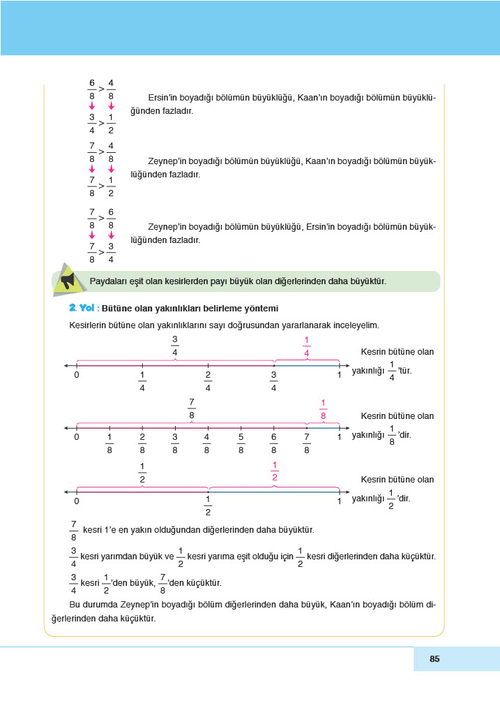 6. Sınıf Doğa Yayınları Matematik Ders Kitabı Sayfa 85 Cevapları