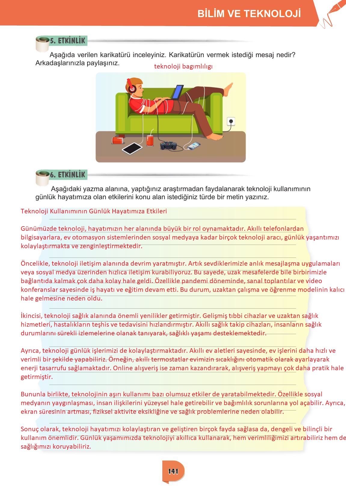 6. Sınıf Meb Yayınları Türkçe Ders Kitabı Sayfa 141 Cevapları