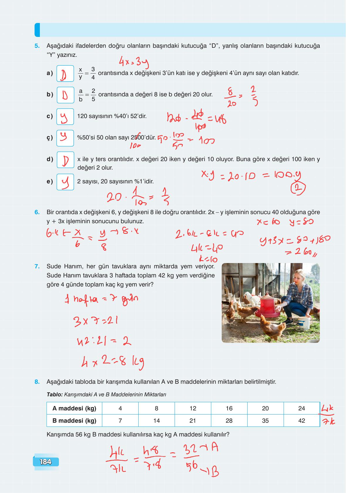 7. Sınıf Edat Yayınları Matematik Ders Kitabı Sayfa 184 Cevapları