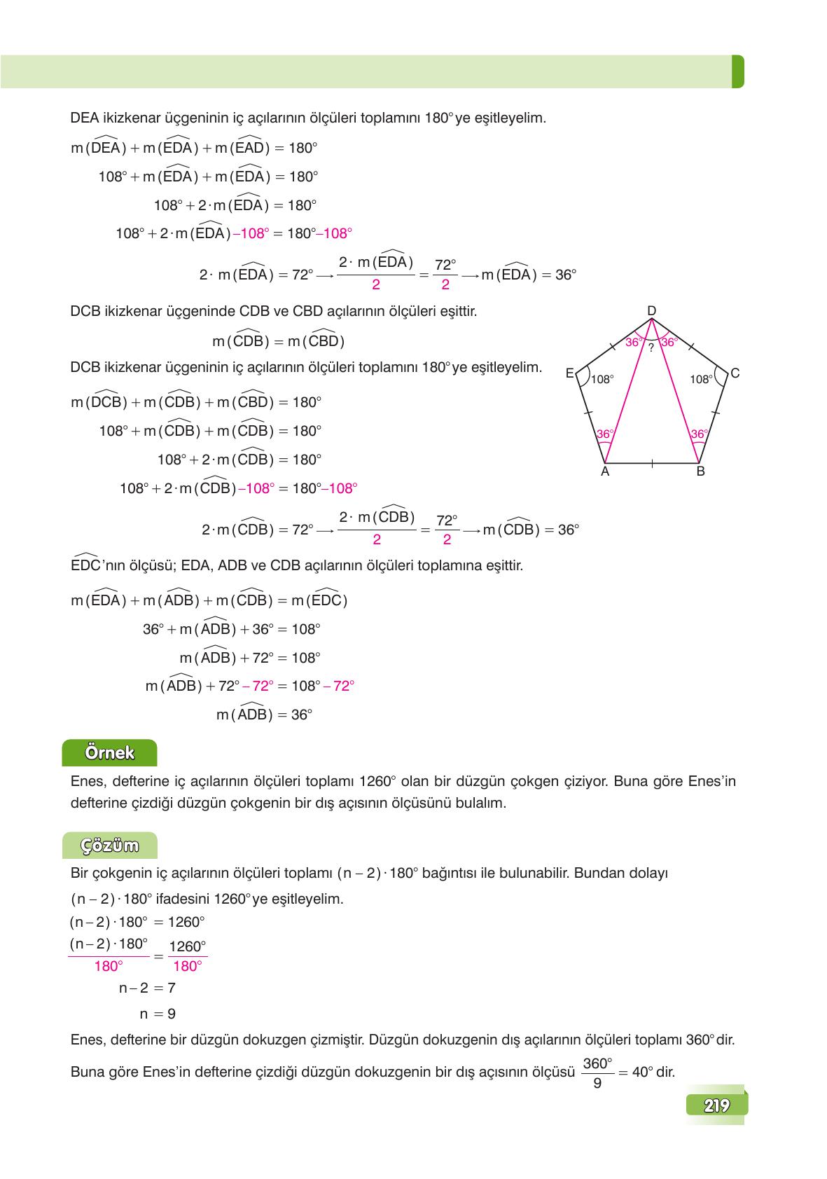 7. Sınıf Edat Yayınları Matematik Ders Kitabı Sayfa 219 Cevapları