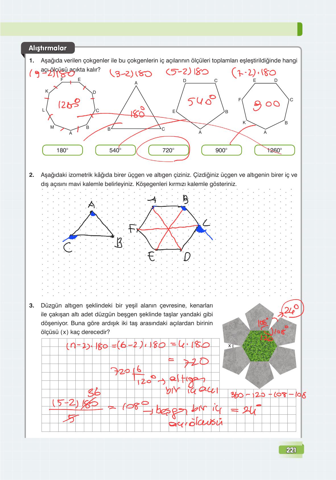 7. Sınıf Edat Yayınları Matematik Ders Kitabı Sayfa 221 Cevapları