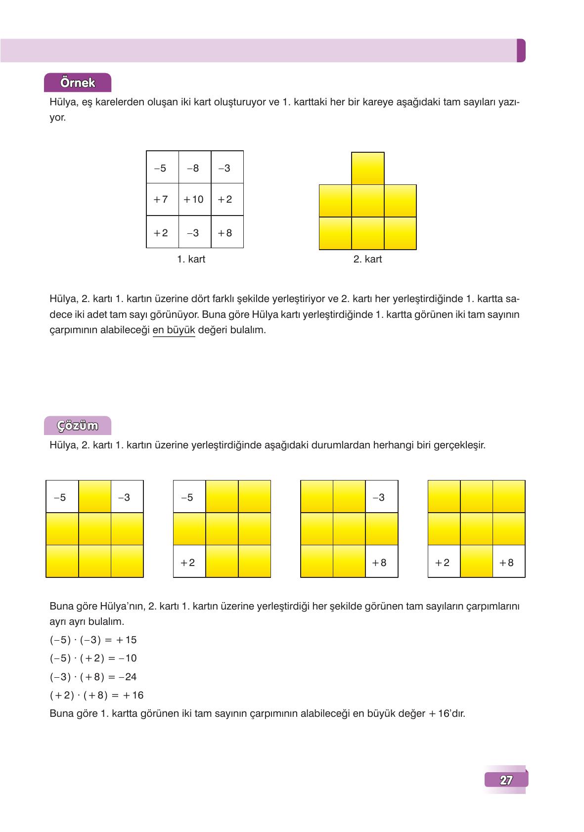 7. Sınıf Edat Yayınları Matematik Ders Kitabı Sayfa 27 Cevapları