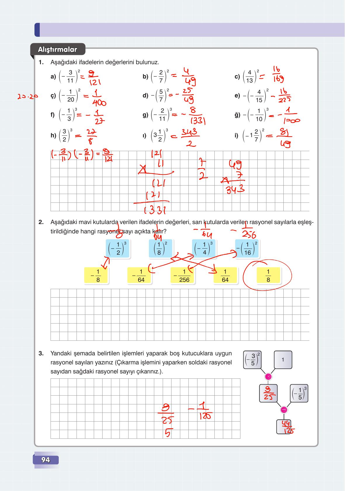 7. Sınıf Edat Yayınları Matematik Ders Kitabı Sayfa 94 Cevapları