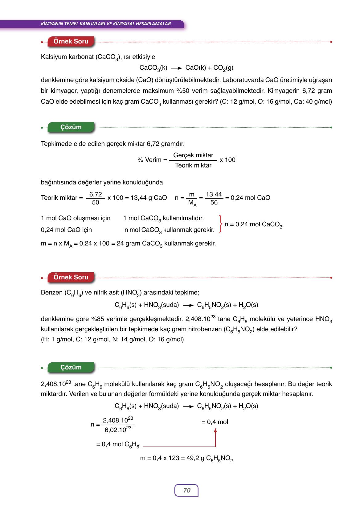 10. Sınıf Ata Yayıncılık Kimya Ders Kitabı Sayfa 70 Cevapları