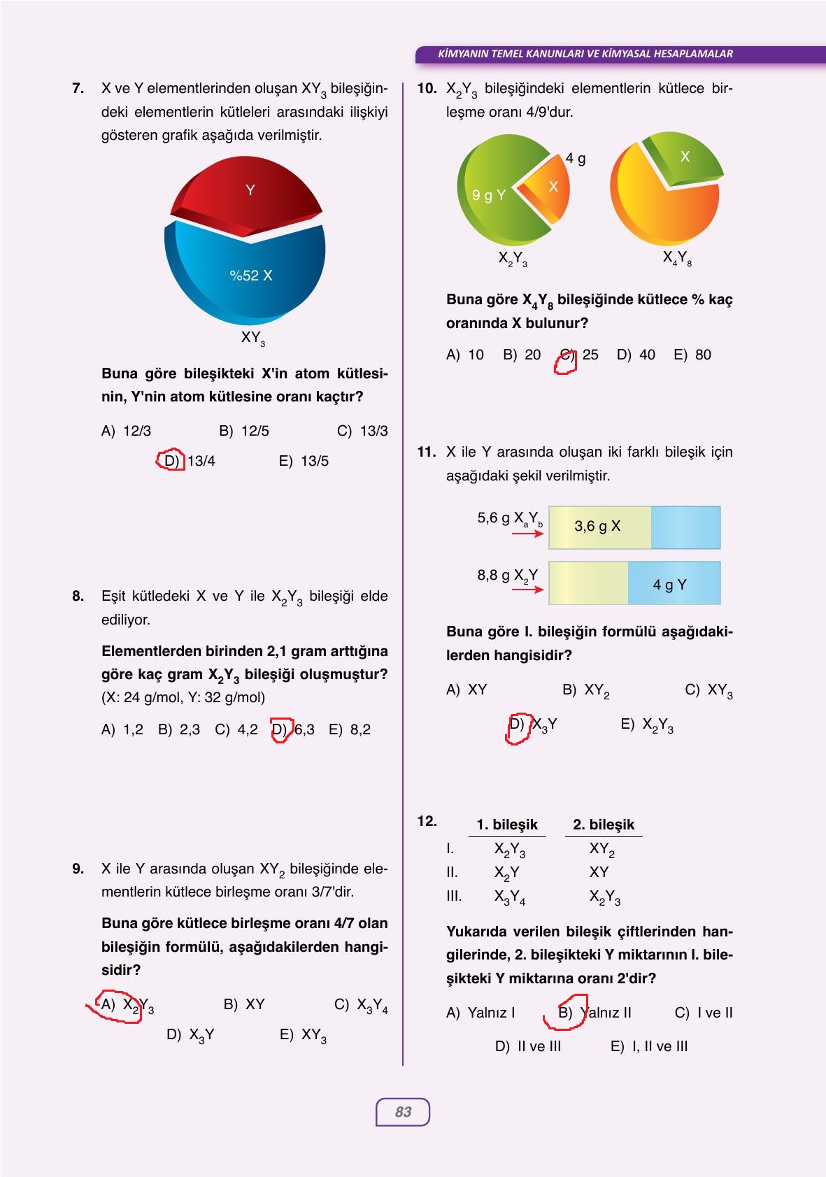 10. Sınıf Ata Yayıncılık Kimya Ders Kitabı Sayfa 83 Cevapları