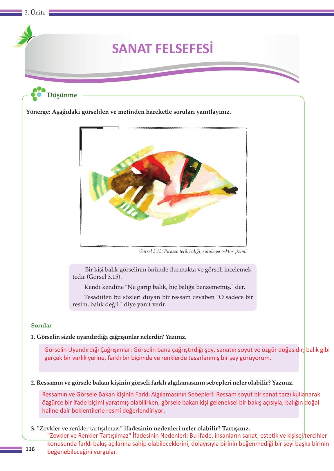 10. Sınıf Meb Yayınları Felsefe Ders Kitabı Sayfa 116 Cevapları